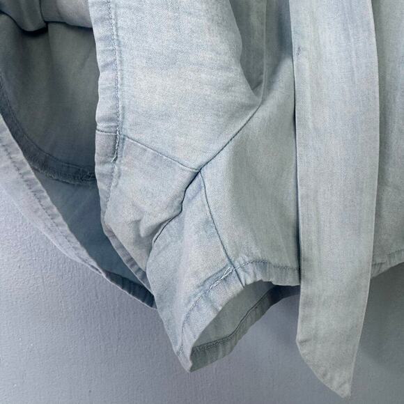 Jack by BB Dakota Tie Front Elastic Waist Pleated Chambray Pull On Shorts Size S - Picture 4 of 12